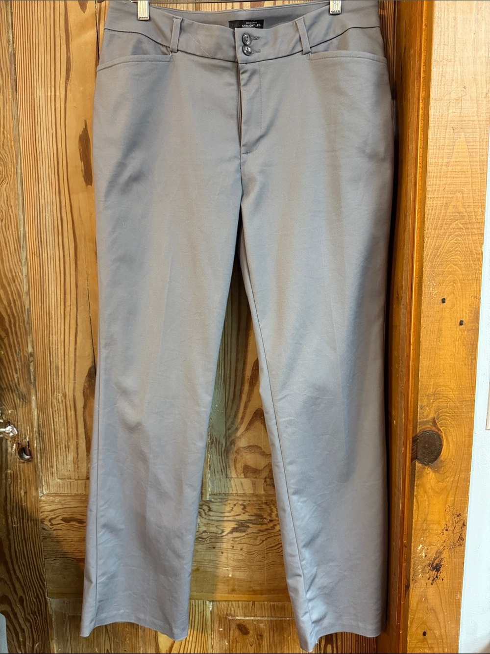 Lee Womens Gray trouser Pants - Tailored Straight leg mid rise 16 secret shapes
